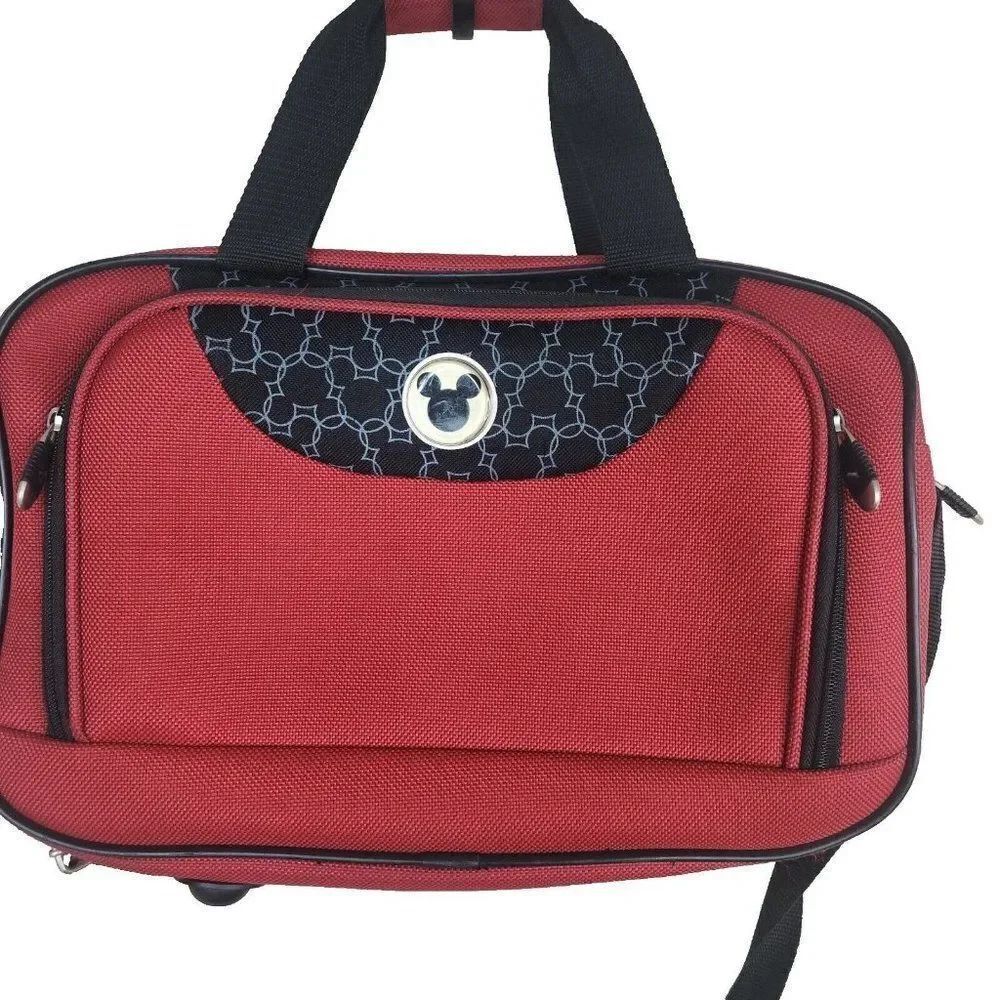 Disney Zip Tote Bag Travel Duffle Bag Red Mickey Mouse 14 x 9